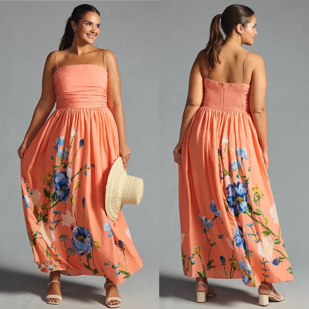 Floral Coral Maxi Dress